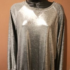 LS1 Gray Silver Sweater Shirt Size Large